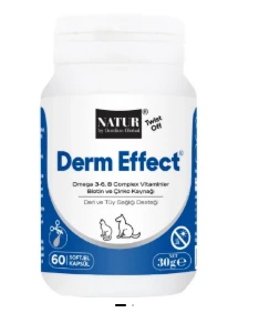 Natur Derm Effect Deri ve Tüy Sağlığı Desteği Kedi ve Köpekler Için 60 kapsül ürün görseli 1