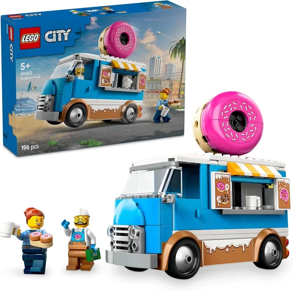 LEGO City Donut Kamyonu 60452-5 Yaş ve Üzeri Çocuklar için Yaratıcı Oyuncak Yapım Seti, Doğum Günü Hediyesi (196 Parça) ürün görseli 1