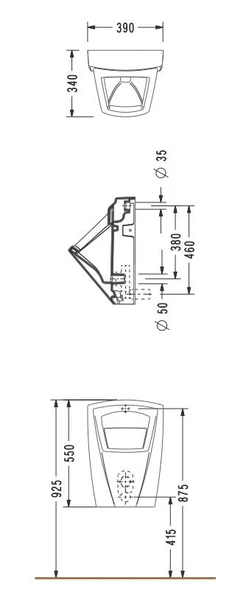 Serel Diagonal Radarlı Pisuvar DG09RAS110H - Resim 2