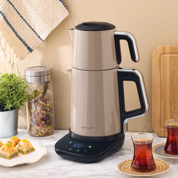Aryıldız Vision Steel Beige Çay Makinesi ürün görseli 1