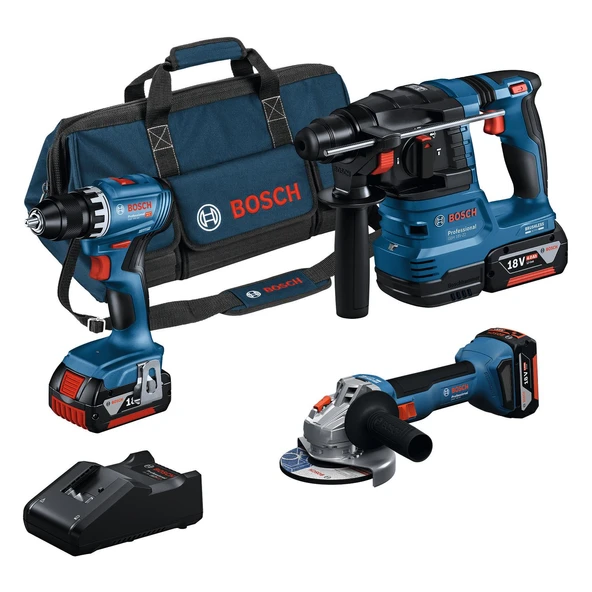 Bosch GSr+GWS+GBH 3X4.Ah 3Lü Set ürün görseli 1