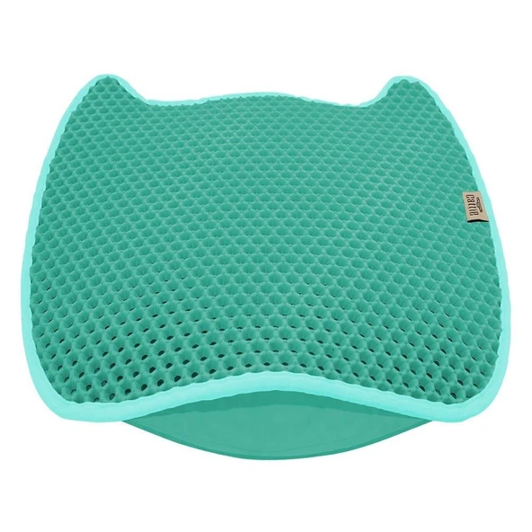 Cattie Taraklı Model Kum Toplayıcı Fonksiyonel Kedi Paspası Turquoise - Kedi Model M Boy 50-50cm ürün görseli 1