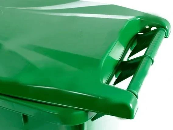 Omnipazar SY-6502 Tekerlekli Kapaklı Plastik Çöp Konteyneri 80 lt Yeşil - Resim 3