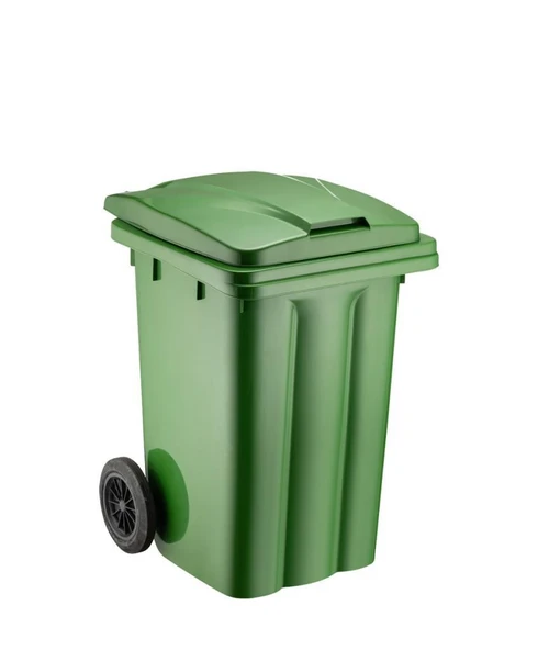 Omnipazar SY-6503 Eko Tekerlekli Kapaklı Plastik Çöp Konteyneri 80 lt Yeşil ürün görseli 1