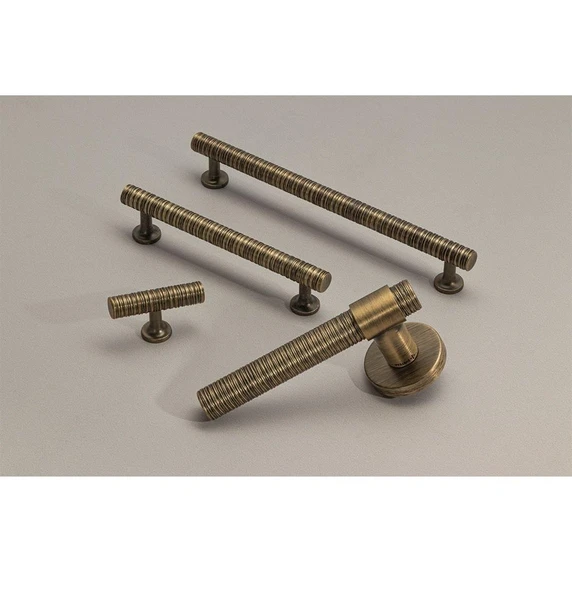 Axel-V Rozetli Kapı Kolu Antik Bronz - Oda - Resim 3