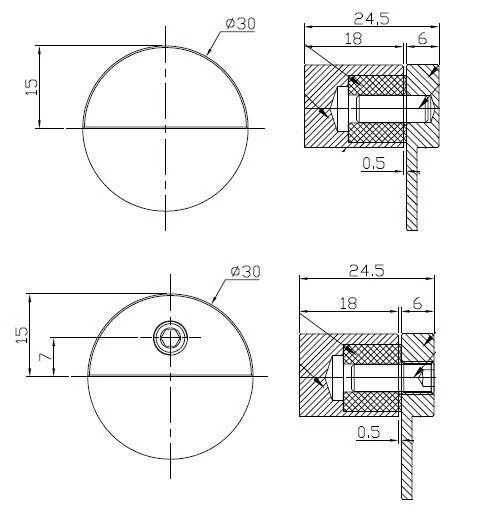 Paslanmaz Uv Pivot Cam Menteşesi 30 Mm - Resim 3
