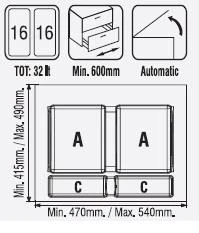 Çekmece İçi Çöp Kovası & Deterjanlık 60 Cm. Modül - Resim 2