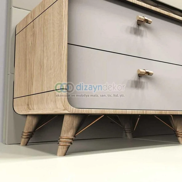 Konik Açılı Aksesuarlı Dolap Ayağı Parlak Altın Mat Siyah 23 Cm ürün görseli 1