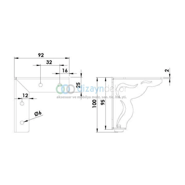 Mat Siyah Desenli Ayak 10 Cm - Resim 2