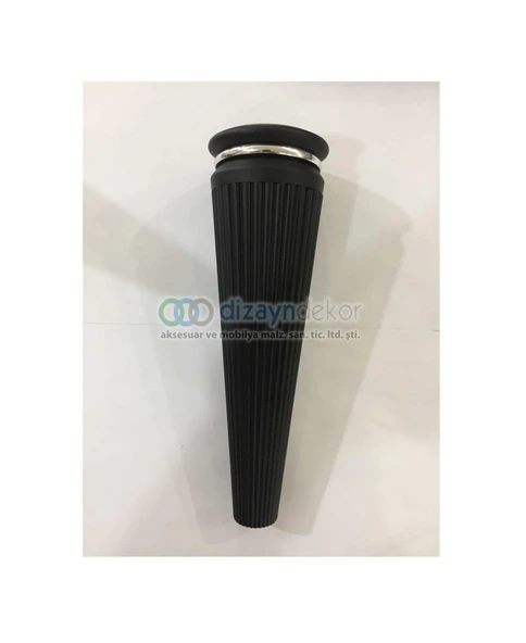 Çizgili Dolap Ayağı Mat Siyah 18 Cm - Resim 4