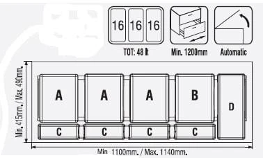 Çekmece İçi Çöp Kovası 120 Cm. Modül - Resim 2