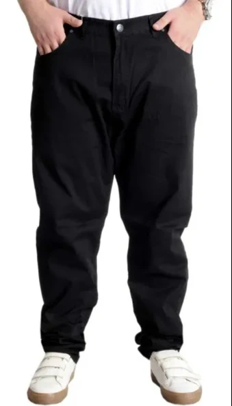Büyük Beden Pantolon Gabardin Jogger Doğa 22920 Siyah ürün görseli 1