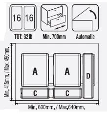 Çekmece İçi Çöp Kovası 70 Cm. Modül - Resim 2