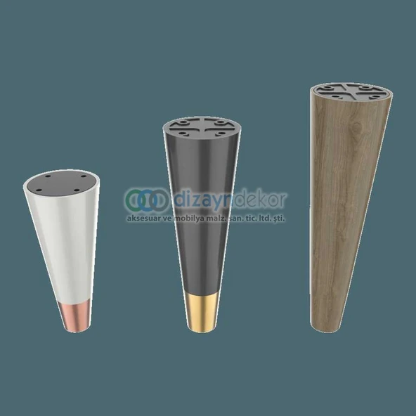 Konik Dolap Ayağı Parlak Krom 23 Cm - Resim 2