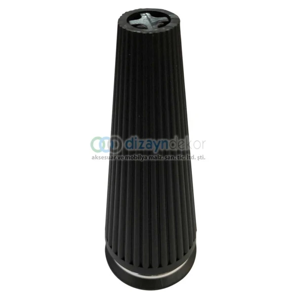 Çizgili Dolap Ayağı Mat Siyah 18 Cm - Resim 5