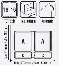 Çekmece İçi Çöp Kovası 60 Cm. Modül - Resim 2