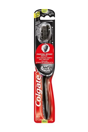Colgate 360 Charcoal Siyah Diş Fırçası Medium ürün görseli 1