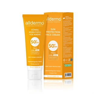 Alldermo Güneş Koruyucu Yüz Kremi SPF50+ 75 ml ürün görseli 1