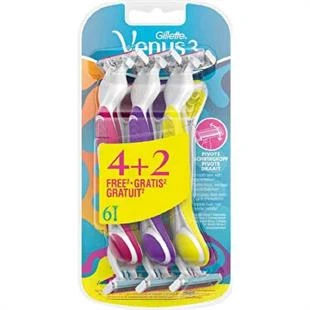 Gillette Venus 3 Renkli Kullan At Tıraş Bıçağı 6'lı ürün görseli 1