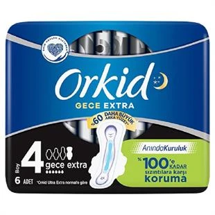 Orkid Ultra Hijyenik Ped Gece Extra No: 4 6'lı ürün görseli 1