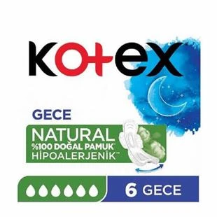 Kotex Natural Gece 6'lı ürün görseli 1