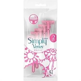 Gillette Simply Venus 2 Basic Kadın Tıraş Bıçağı 5'li ürün görseli 1