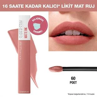 Maybelline Ruj Superstay Matte İnk Unnude Likit - 60 Poet Nude ürün görseli 1
