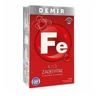 Zade Vital Iron Fe 30 Kapsül ürün görseli 1