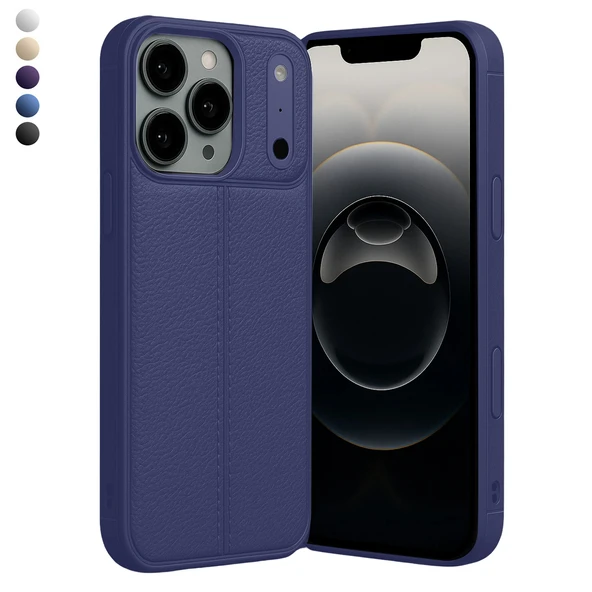 iPhone 17 Pro Kılıf Focus Deri Desen Silikon Arka Kapak ürün görseli 1