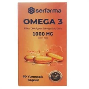 Serfarma Omega 3 EPA DHA 1000 mg Yumuşak Kapsül 60'lı ürün görseli 1