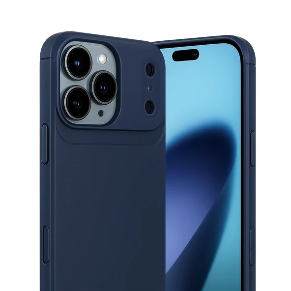 iPhone 17 Pro Max Kılıf Focus Carbon Silikon Kapak - Resim 6