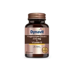 Dynavit Magnesium Citrate 200 mg & Vitamin D 60 Tablet ürün görseli 1