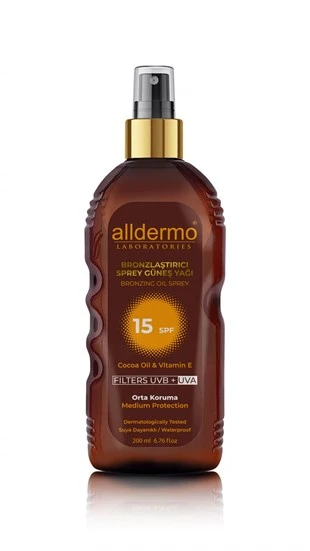 Alldermo Brozing SPF15 Güneş Spreyi 200 ml ürün görseli 1