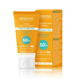 Alldermo Yağlı ve Akneye Eğilimli Ciltler İçin Güneş Kremi SPF50 50 ml ürün görseli 1