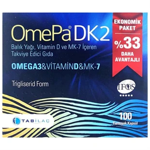 Omepa DK2 Omega 3 & Vitamin D & MENAQ7 100 Yumuşak Kapsül ürün görseli 1