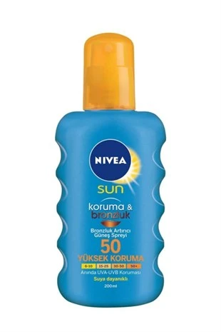 Nivea Sun Güneş Spreyi Koruma & Bronzluk SPF50 200 ml ürün görseli 1
