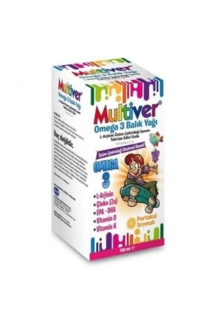 Multiver Portakal Aromalı Omega 3 Balık Yağı Şurubu 150 ml ürün görseli 1