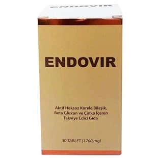 Endovir Aktif Heksoz Korele Bileşik Betaglukoan ve Çinko İçeren Takviye Edici Gıda 1700 mg 30 Tablet ürün görseli 1