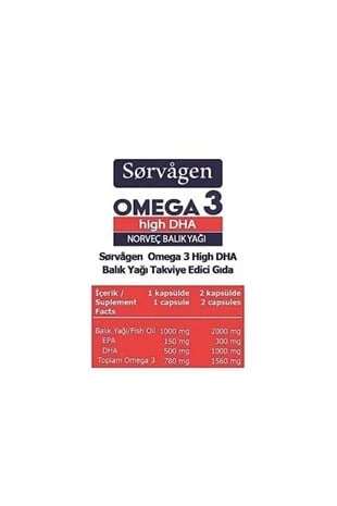 Sorvagen Omega 3 High DHA Norveç Balık Yağı 50 Kapsül ürün görseli 1