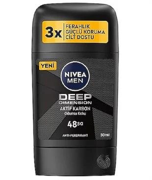 Nivea Men Deep Dimension Aktif Karbon Stick Deodorant 50 ml ürün görseli 1