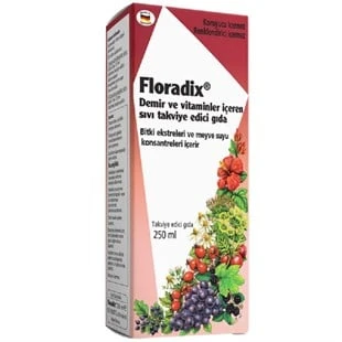 Floradix Demir ve Vitaminler İçeren Sıvı Glutensiz Takviye Edici Gıda 250 ml ürün görseli 1
