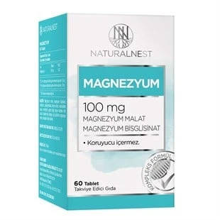 Naturalnest Magnezyum 100 mg 60 Tablet ürün görseli 1