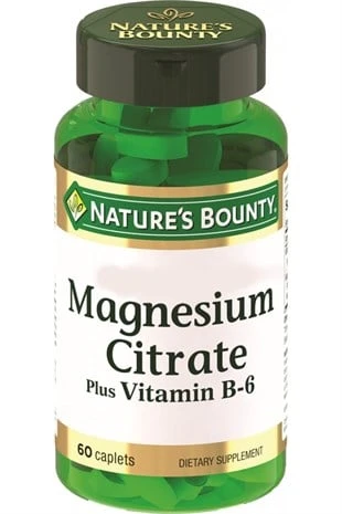 Nature's Bounty Magnesium Citrate Plus Vitamin B-6 60 Tablet ürün görseli 1