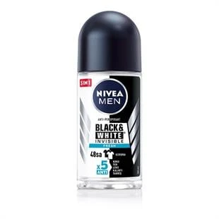 Nivea Black & White Invisible Roll-On For Men Fresh 50 ml ürün görseli 1