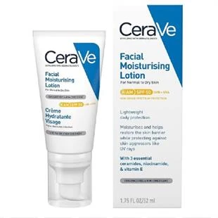 Cerave Yüz Nemlendirici Krem Normal ve Kuruya Dönük Ciltler İçin SPF50 52 ml ürün görseli 1