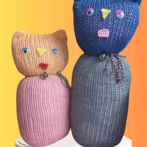 Tıkırık Örgü Yastık Uyku Ve Oyun Arkadaşı Şeker&cingöz - 35 Cm-45 Cm ürün görseli 1