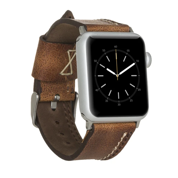 Apple Watch Uyumlu Deri Kordon 38-40-41mm BA3 TN11 Taba ürün görseli 1