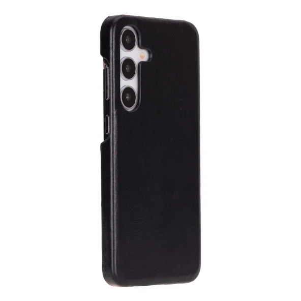 Samsung Galaxy S25 Plus Uyumlu, Hakiki Deri, El Yapımı Arka Kapak, Kömür Siyah ürün görseli 1