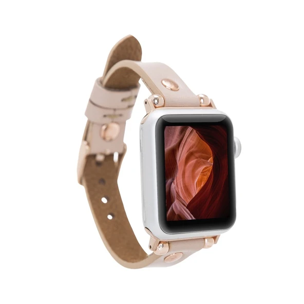 Apple Watch Uyumlu Deri Kordon 38-40-41mm RG NU1 Pembe ürün görseli 1