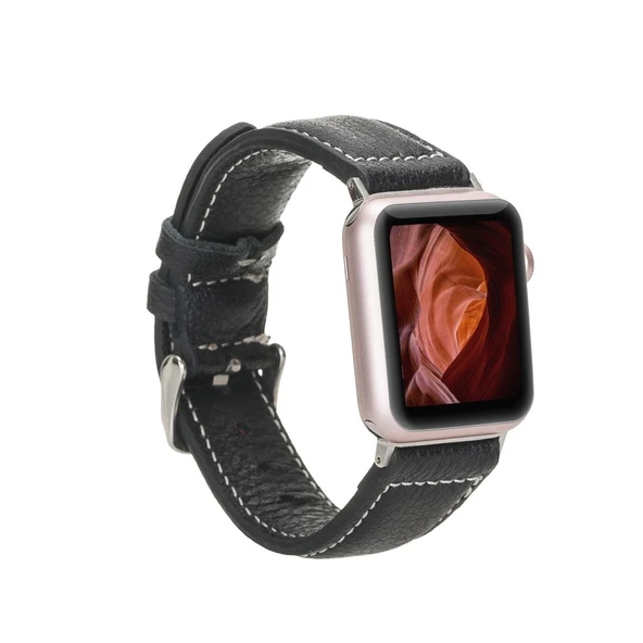 Apple Watch Uyumlu Deri Kordon 42-44-45mm NM1-AS1 Siyah ürün görseli 1